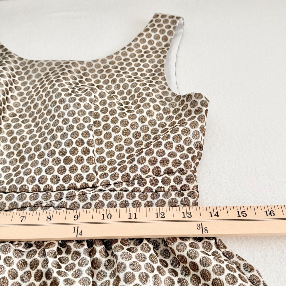 NWT Esley Anthologie Gold Dot Fit Flare Dress Sleeveless Cocktail Coquette Sz S - Picture 12 of 14